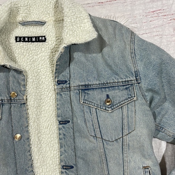 P.E Nation 1984 Oversized Sherpa Lined Jean Denim Jacket - Picture 7 of 12